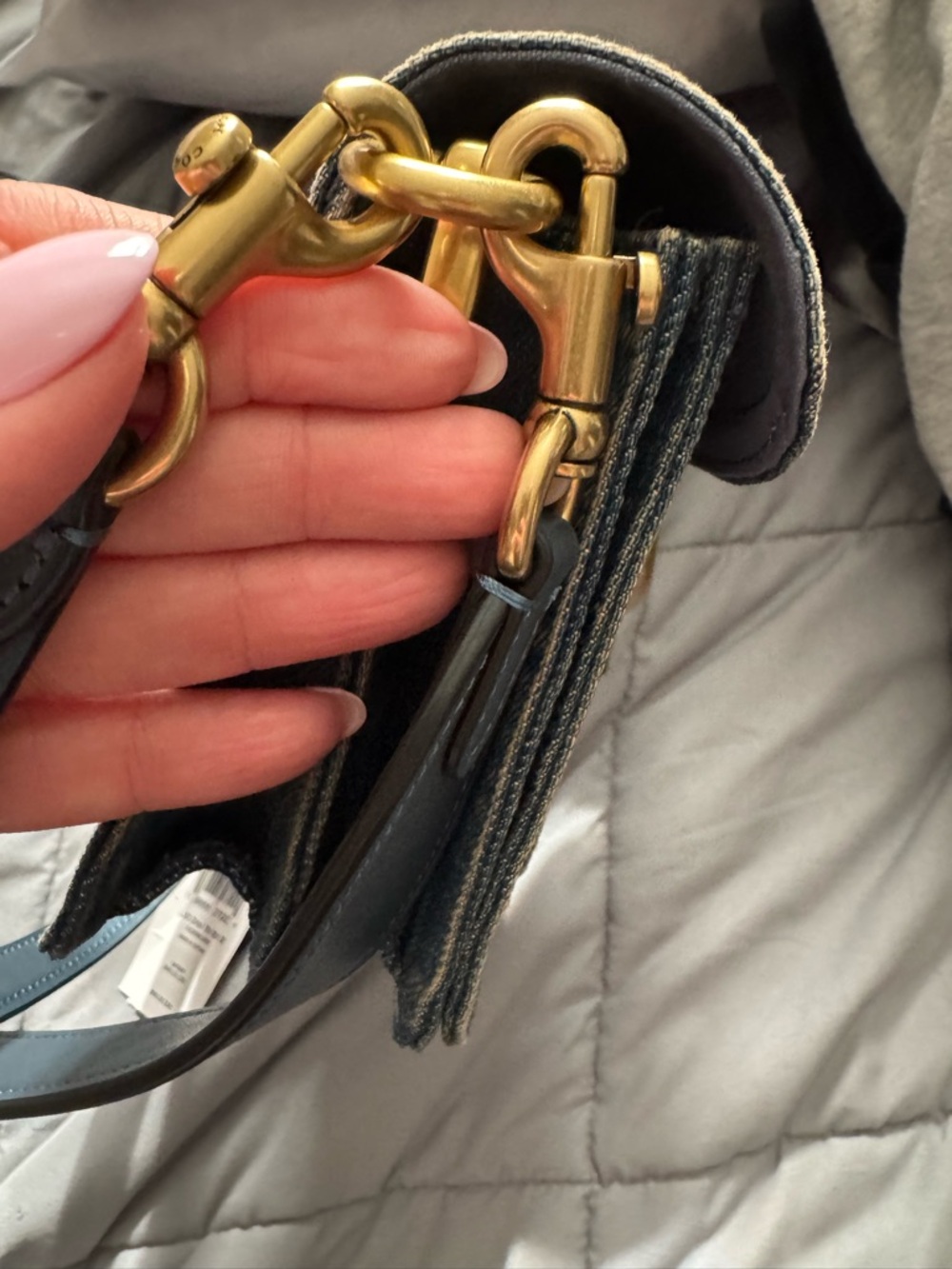 Coach Denim Blue Shoulder Bag with Gold Hardware Tabby 26 - Picture 8 of 15